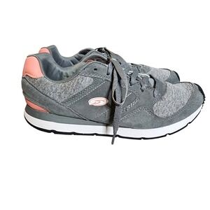 Dr Scholls Sneakers 9.5 Gray Pink‎ Lace Up Leather Comfort Athletic